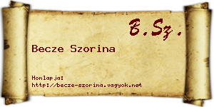 Becze Szorina névjegykártya